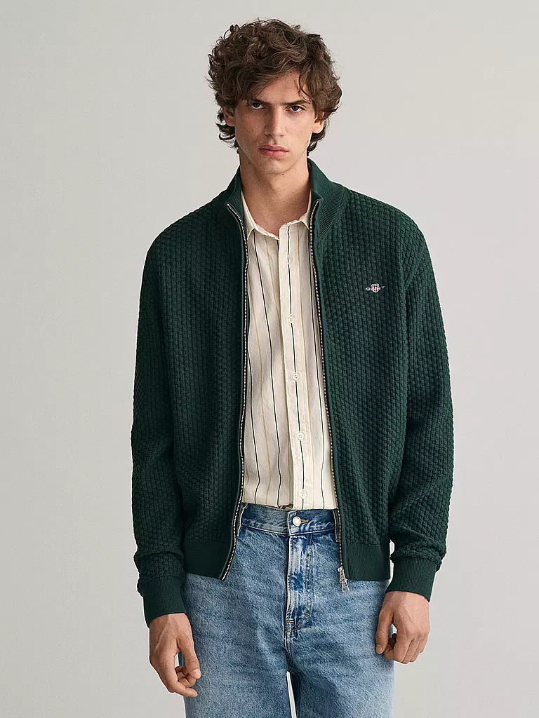 GANT | Strickjacke | dunkelgrün