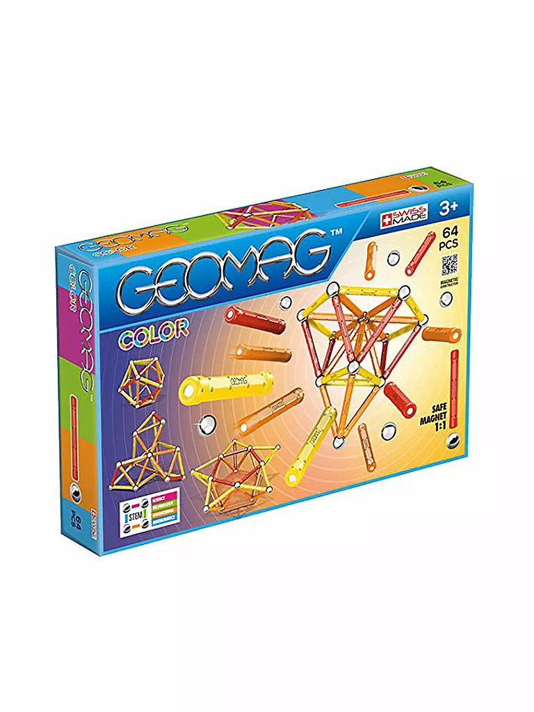 GEOMAG | Konstruktionsspielzeug 64-teilig "Color" | transparent