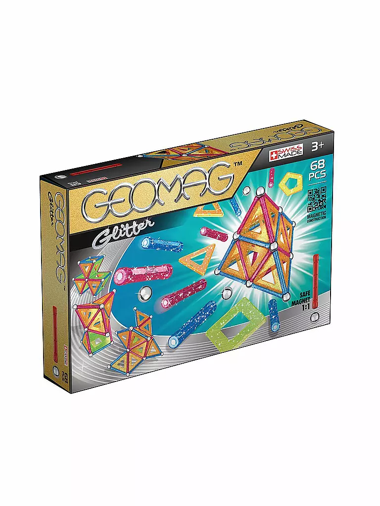 GEOMAG | Konstruktionsspielzeug 68-teilig "Glitter" | transparent