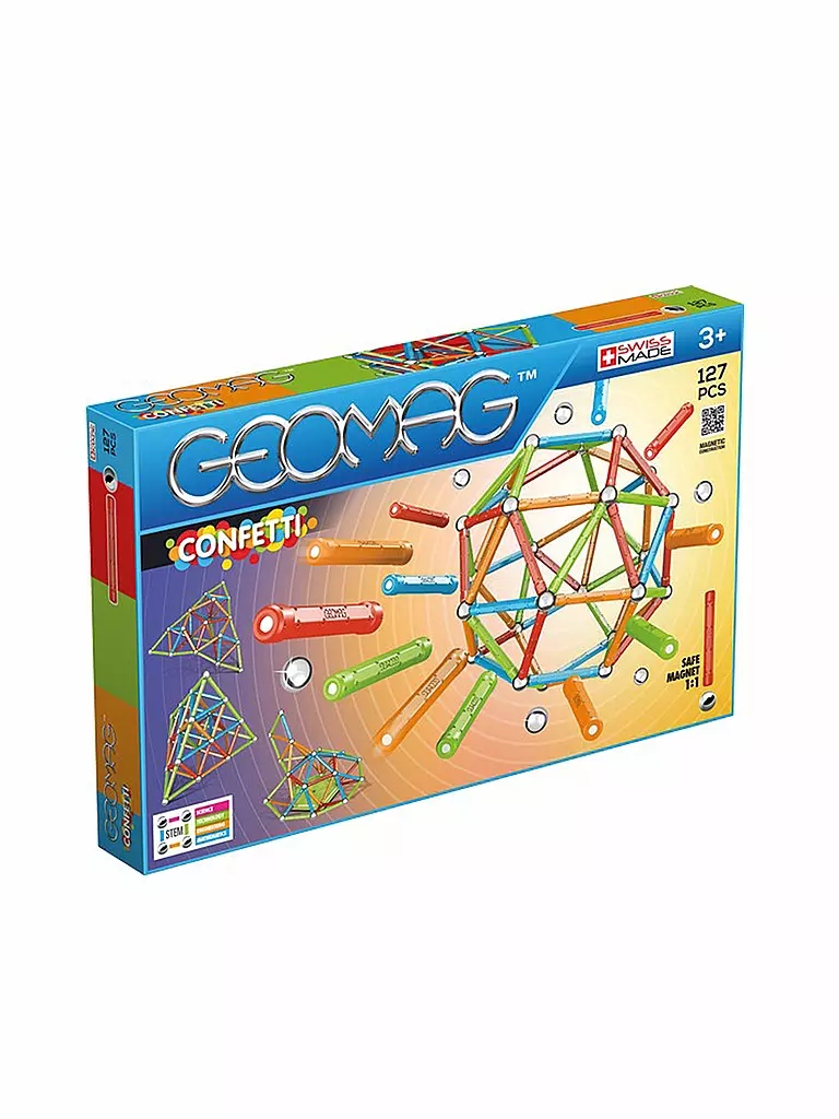 GEOMAG | Magnetspiel "Confetti" 127-tlg. | transparent