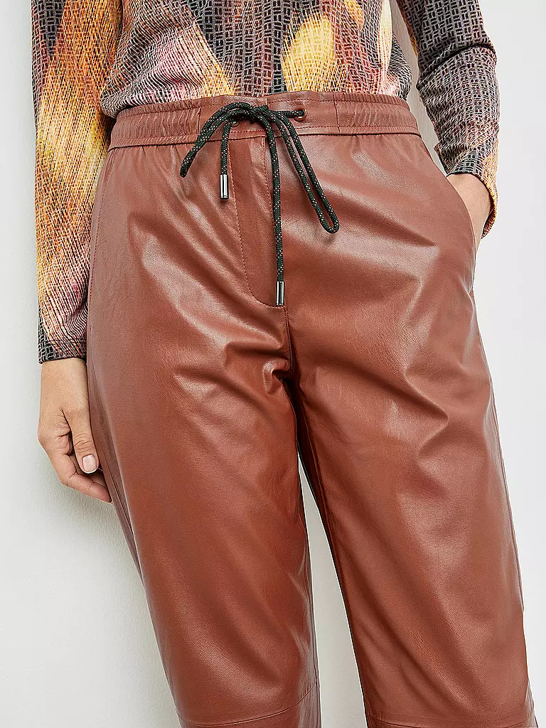 GERRY WEBER | Hose in Lederoptik 7/8 | dunkelrot