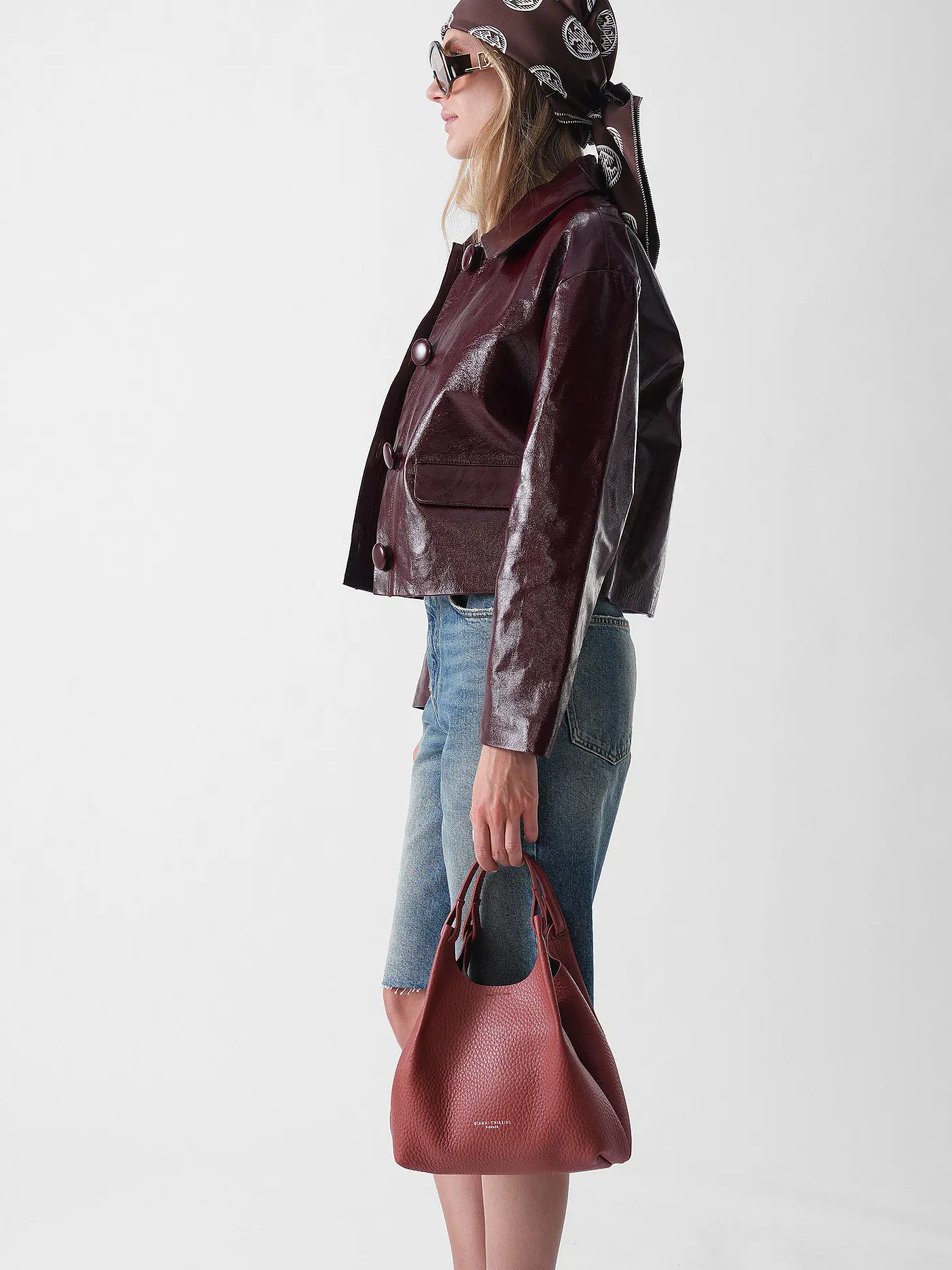 GIANNI CHIARINI | Ledertasche - Hobo Bag DUA  | dunkelrot