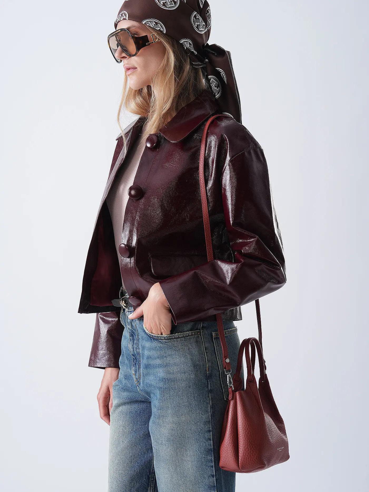 GIANNI CHIARINI | Ledertasche - Hobo Bag DUA Small | dunkelrot