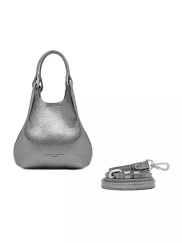 GIANNI CHIARINI | Ledertasche - Hobo Bag DUA Small | silber