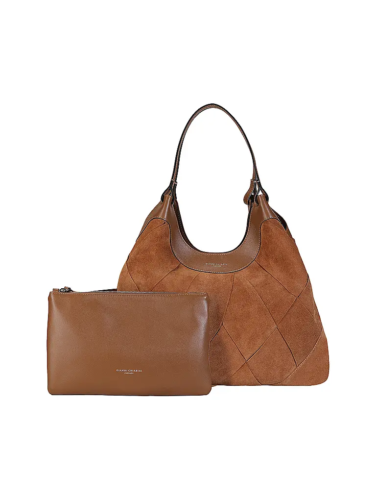GIANNI CHIARINI | Ledertasche - Hobo Bag DUA | Camel