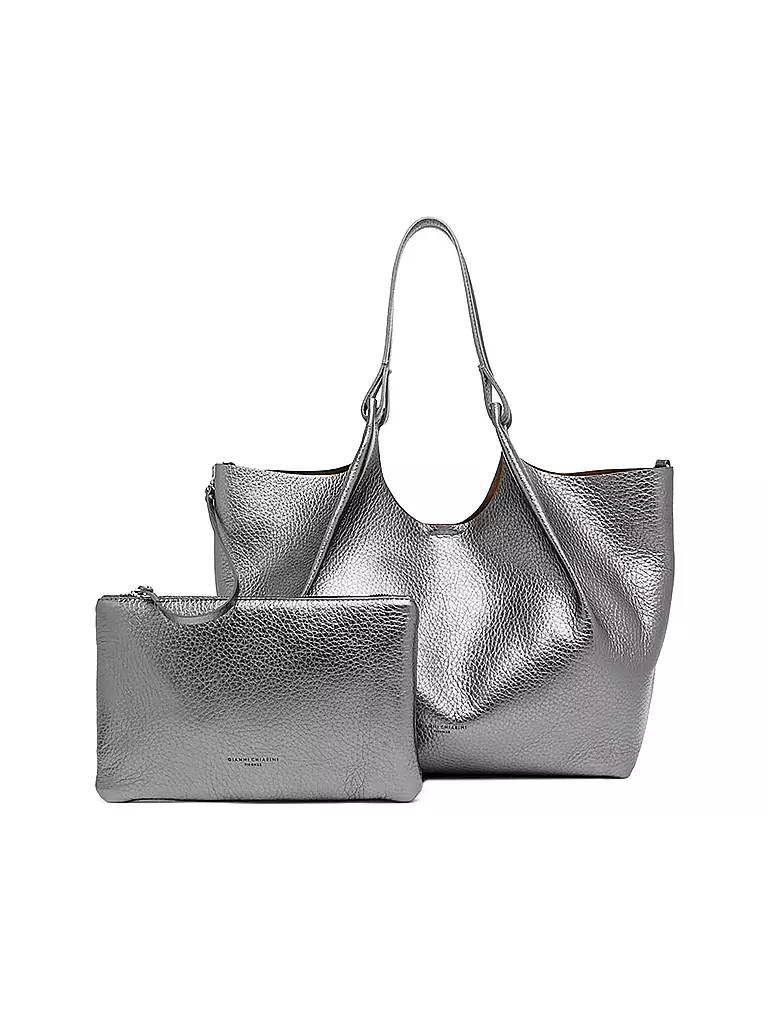GIANNI CHIARINI | Ledertasche - Hobo Bag DUA | silber