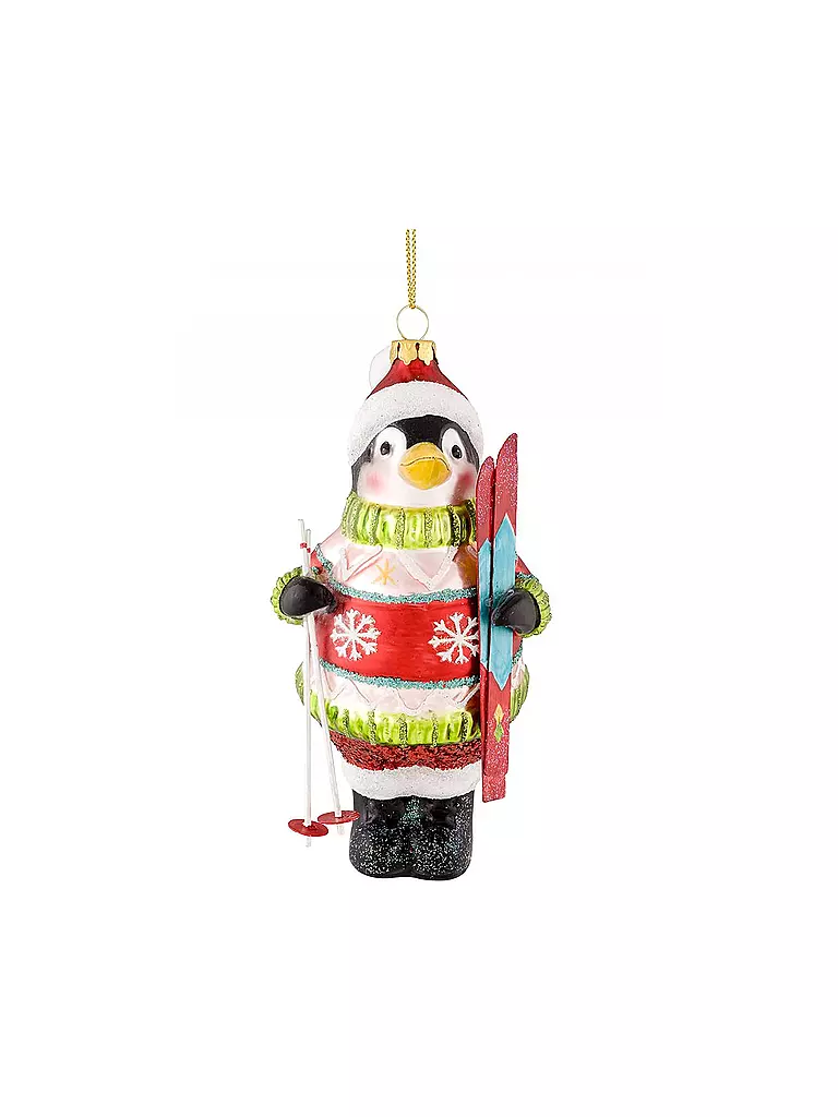 GIFT COMPANY | Weihnachtsschmuck - Pinguin Skifahrer 14cm | bunt
