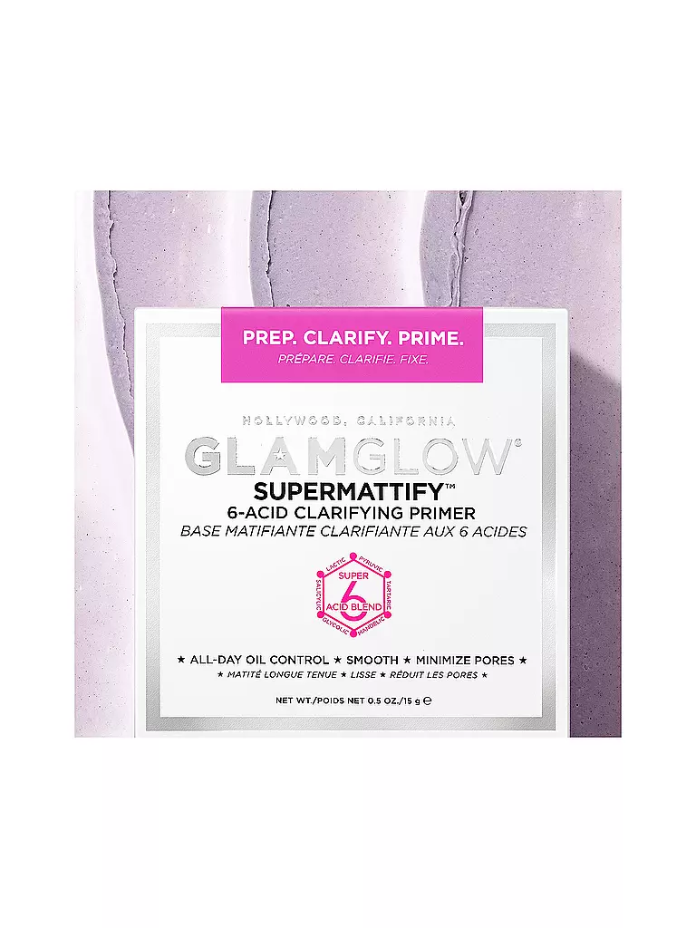 GLAMGLOW | SUPERMATTIFY™ 6-Acid Clarifying Primer 15g | transparent