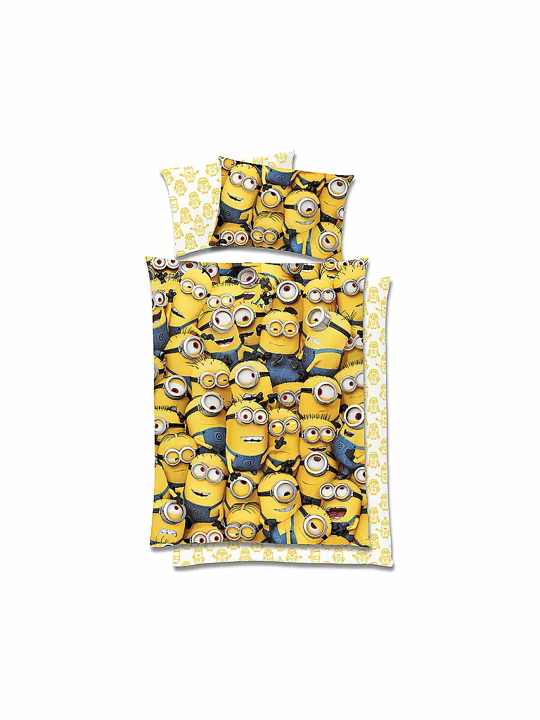 GLOBAL LABELS | Wende-Bettwäsche Set "Minions Crowd" 140x200cm | 70x90cm | 