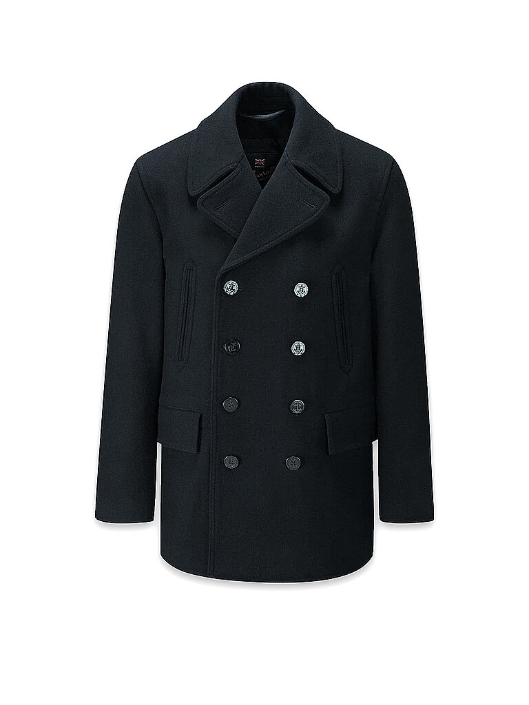 GLOVERALL Wollmantel CHURHILL blau | XXL