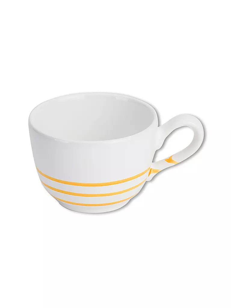 GMUNDNER KERAMIK | Kaffee-Tasse glatt 0,19l "Pur geflammt Gelb" | gelb