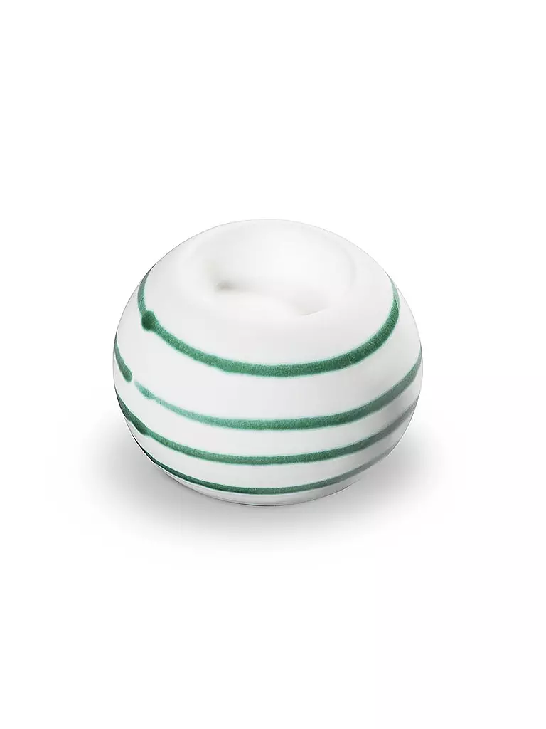GMUNDNER KERAMIK | Kugel-Teelichthalter 6cm "Grün Geflammt" | grün