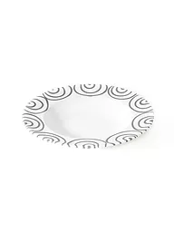 GMUNDNER KERAMIK | Suppenteller Gourmet "Rot Geflammt" 24cm | grau