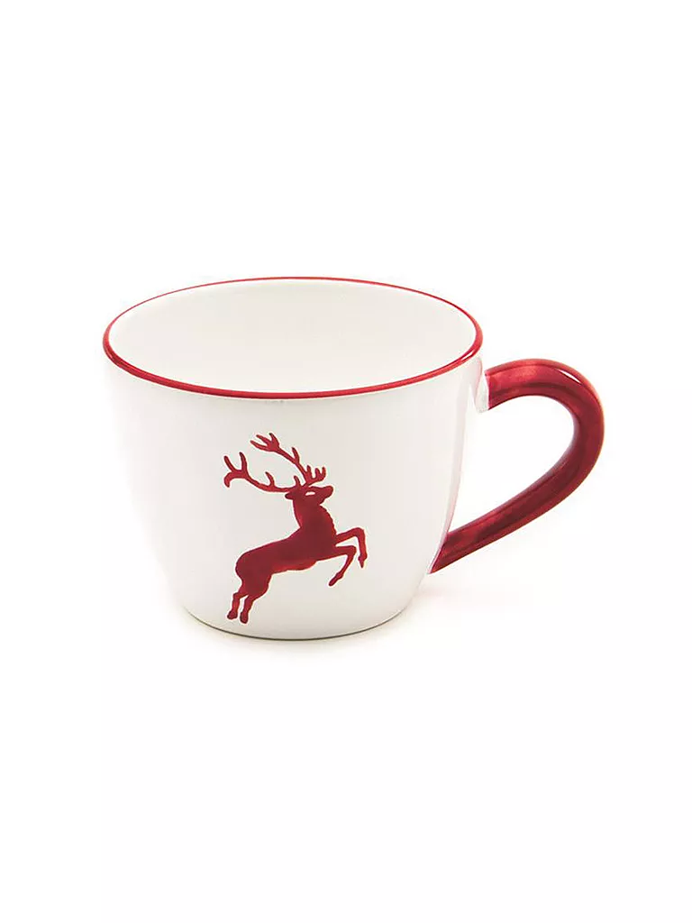 GMUNDNER KERAMIK | Teetasse Maxima "Rubinroter Hirsch" 0,4l | rot