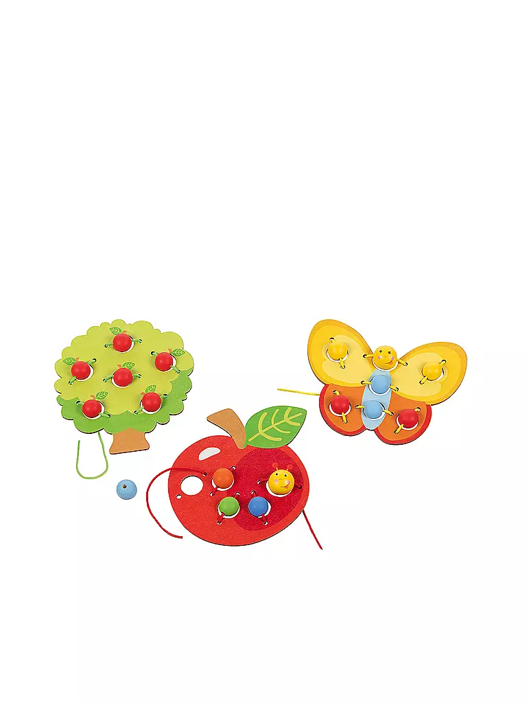 GOKI | Fädelset Obstgarten 3 Motive  Apfel Baum Schmetterling  | keine Farbe