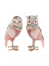 GOODWILL | Dekofigur Eulen 27cm pink/blue | rosa
