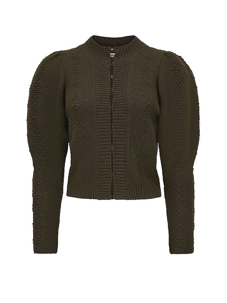 GOTTSEIDANK Trachtenstrickjacke METTE dunkelgrün | L