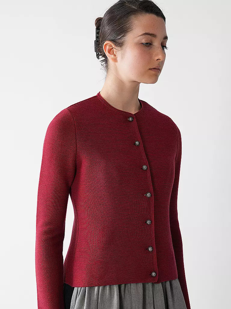 GOTTSEIDANK | Trachten Strickjacke ALOISIA | dunkelrot