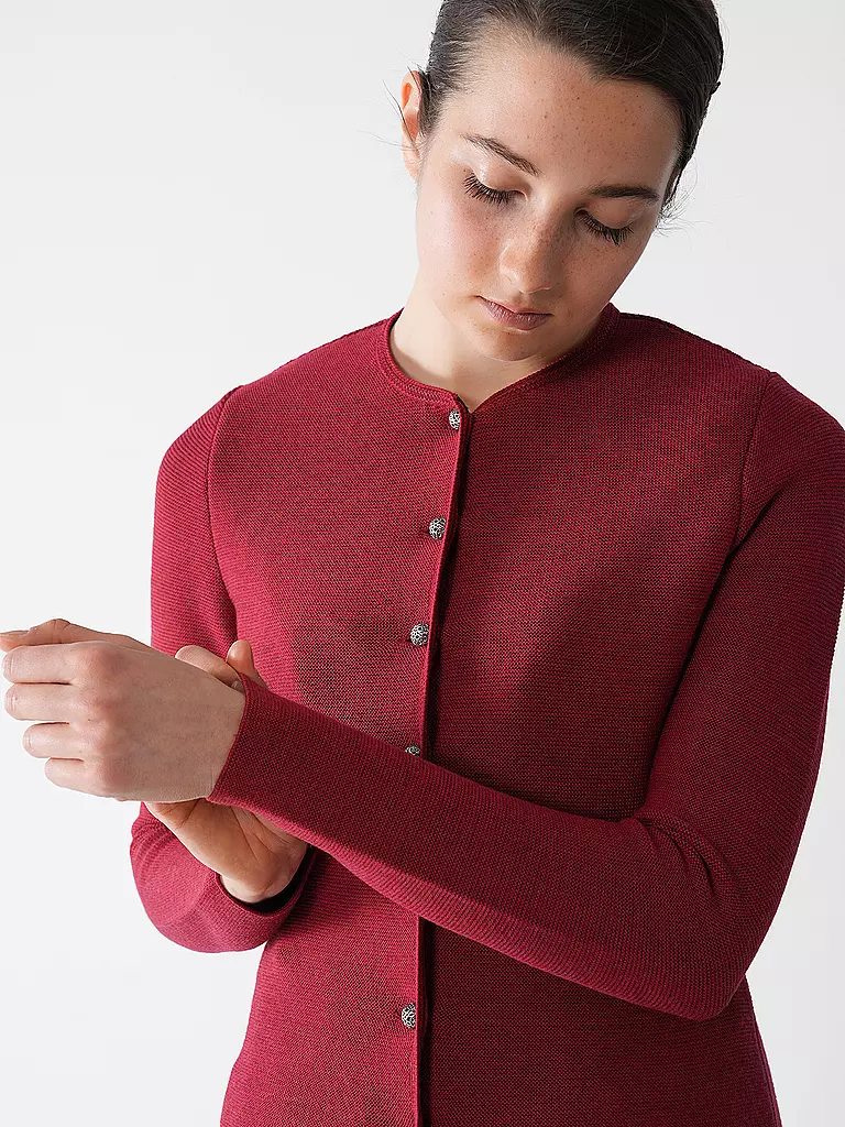 GOTTSEIDANK | Trachten Strickjacke ALOISIA | dunkelrot