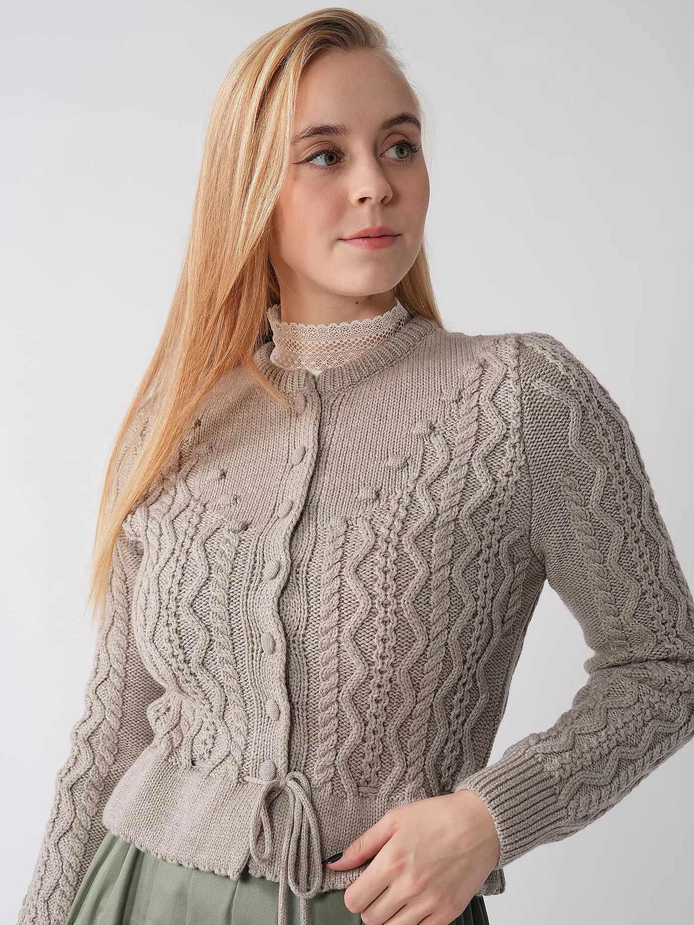 GOTTSEIDANK | Trachten Strickjacke LENE  | beige
