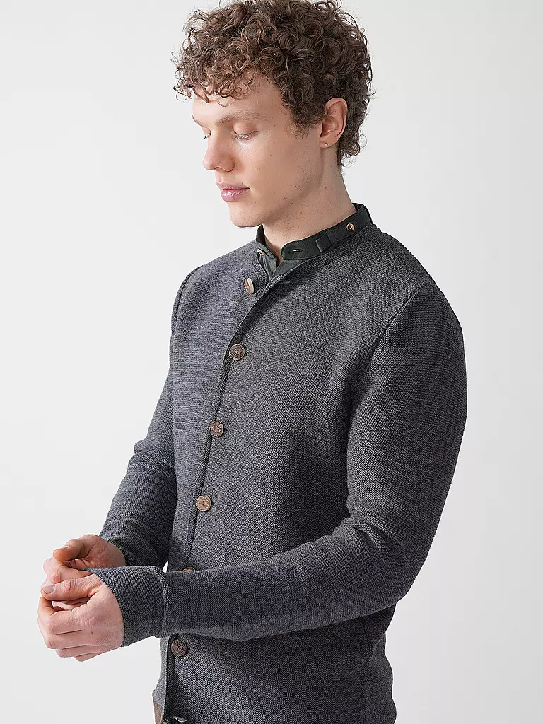 GOTTSEIDANK | Trachtenstrickjacke ALOISIUS | grau