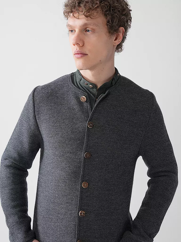 GOTTSEIDANK | Trachtenstrickjacke ALOISIUS | grau