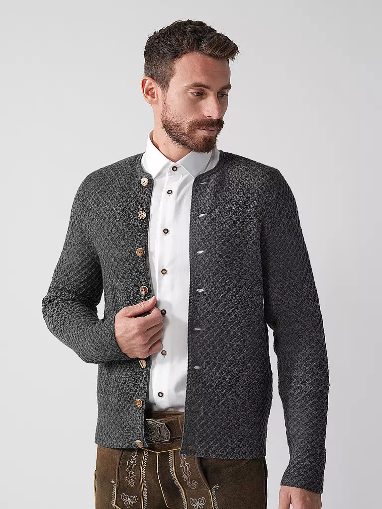 GOTTSEIDANK | Trachtenstrickjacke XAVER | hellgrau