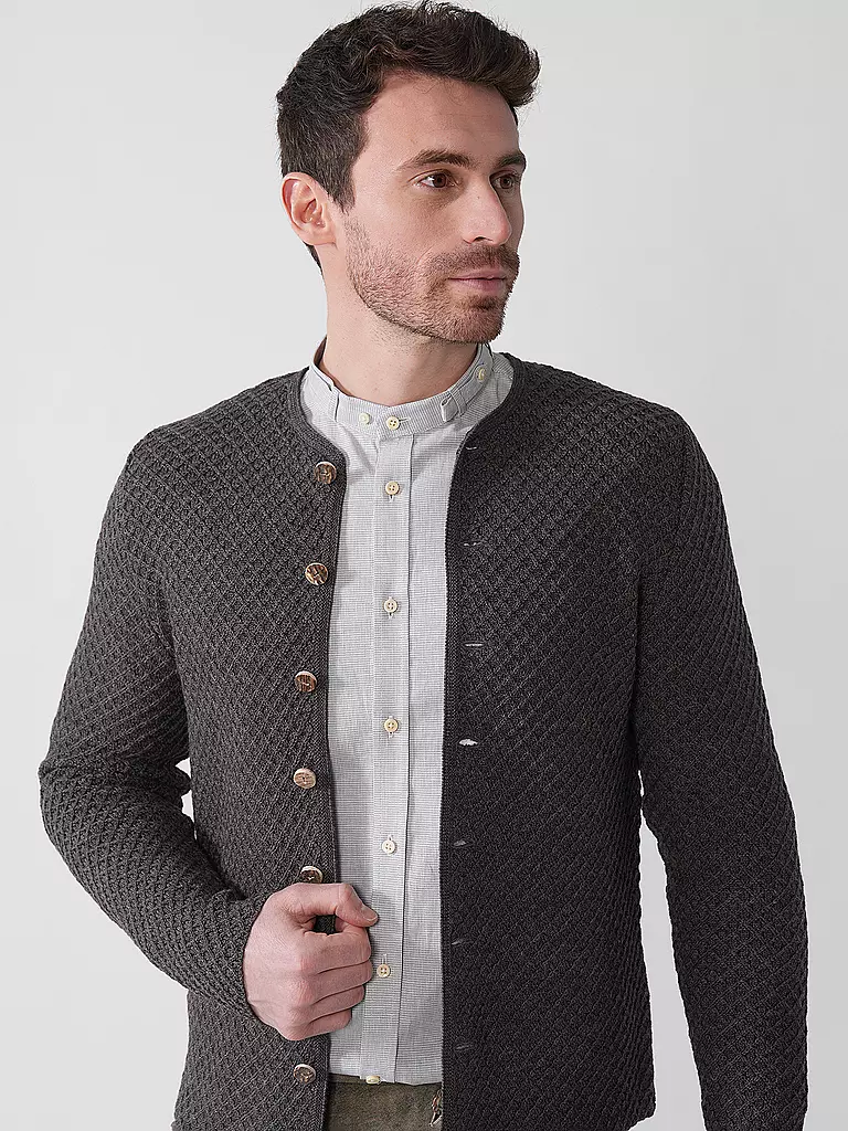 GOTTSEIDANK | Trachtenstrickjacke XAVER | hellgrau