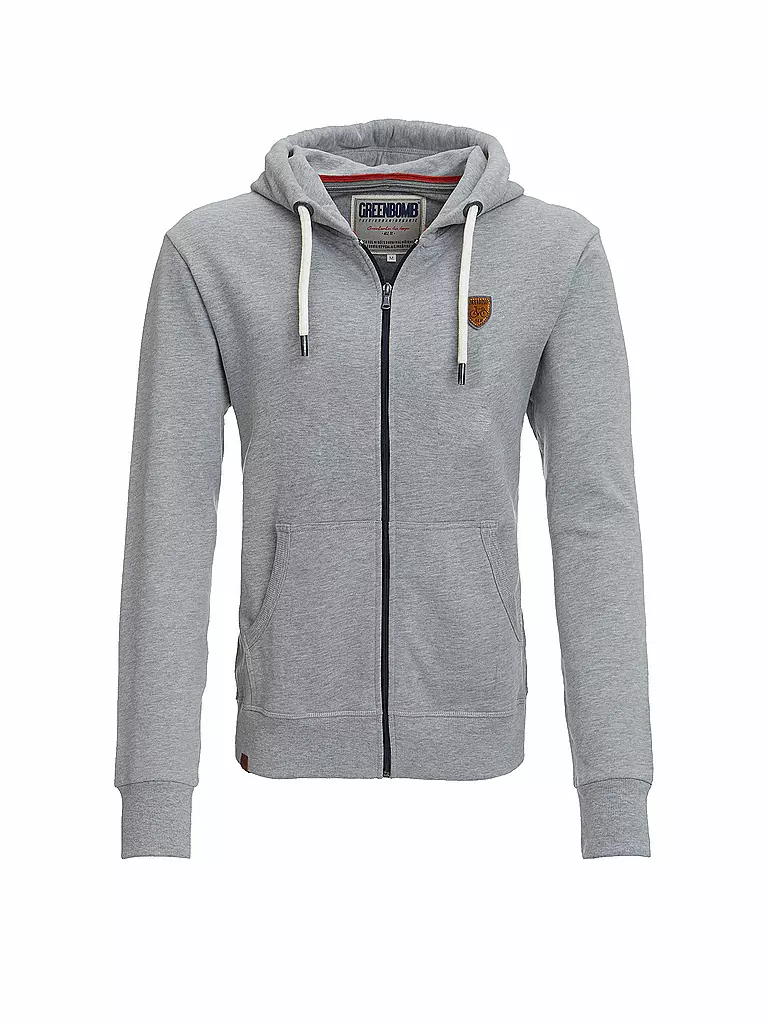 GREENBOMB | Sweatjacke "Bike Badge" | grau