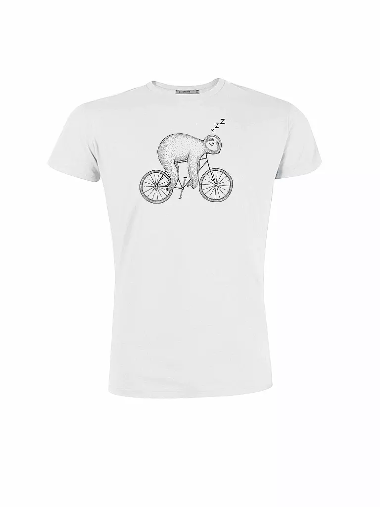 GREENBOMB | T-Shirt "Faultierbike" | weiß