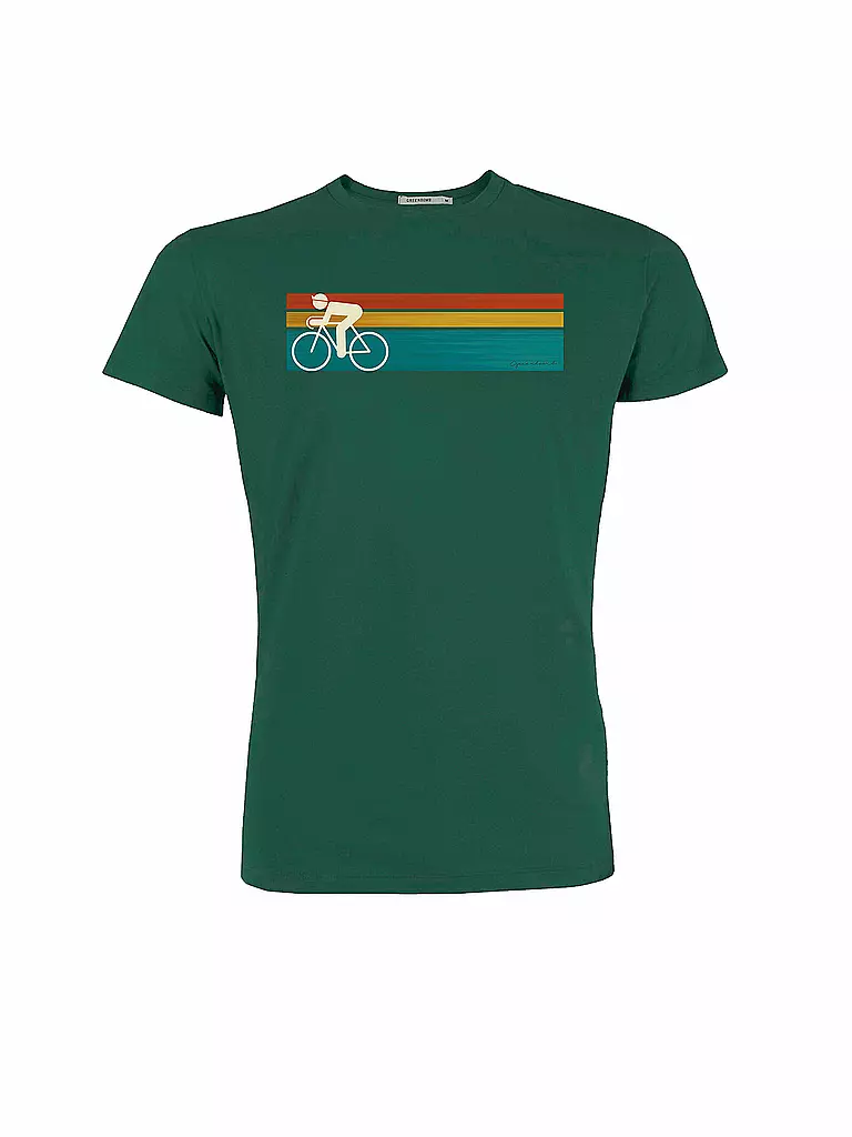 GREENBOMB | T-Shirt "Stripe Bike" | grün