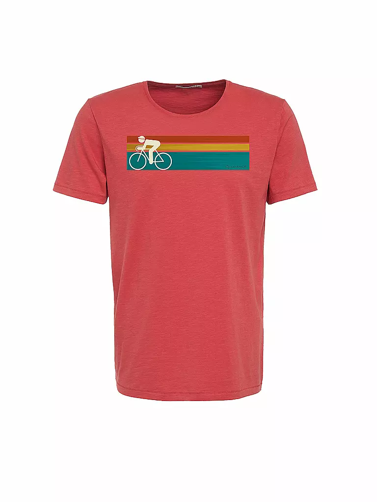 GREENBOMB | T-Shirt "Stripe Bike Spice" | rot