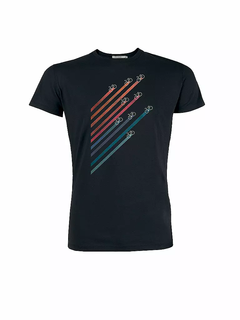 GREENBOMB | T-Shirt "Trail Stripes" | schwarz