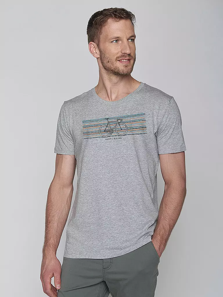 GREENBOMB | T-Shirt BIKE HAPPY GUIDE | grau