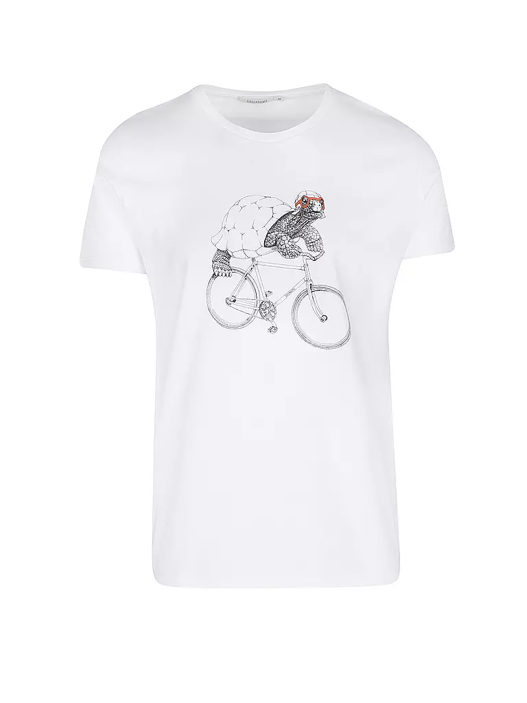 GREENBOMB | T-Shirt BIKE TURTLE | weiß