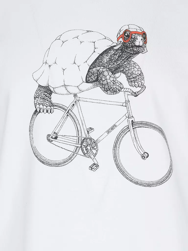 GREENBOMB | T-Shirt BIKE TURTLE | weiß