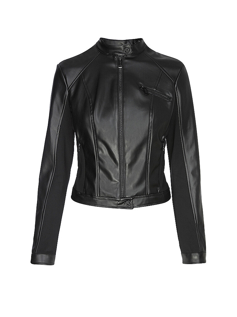 GUESS Jacke in Lederoptik schwarz | L