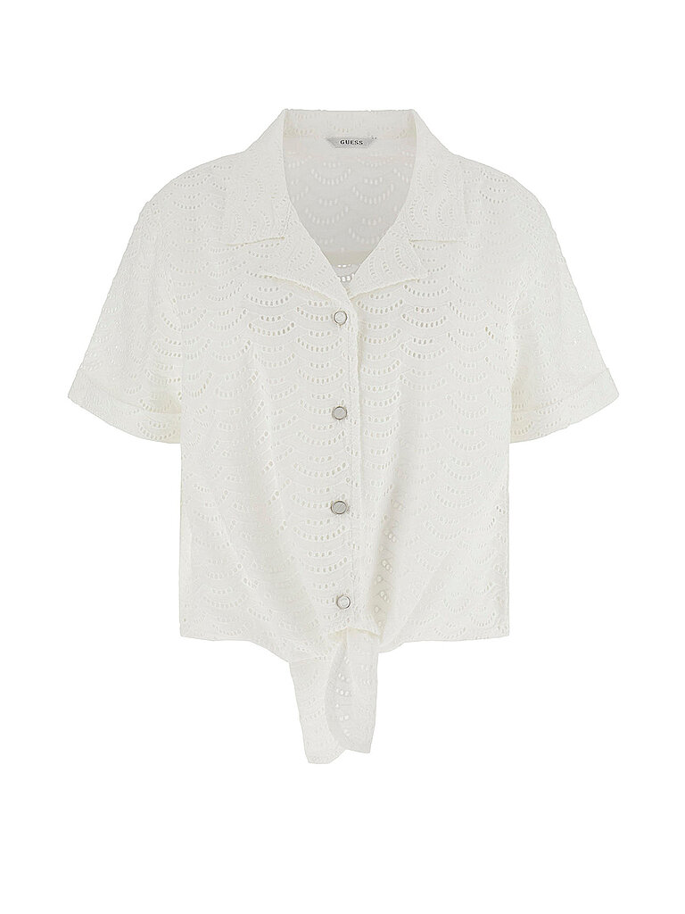 GUESS Blusenshirt SHARON EYELETS weiss | M