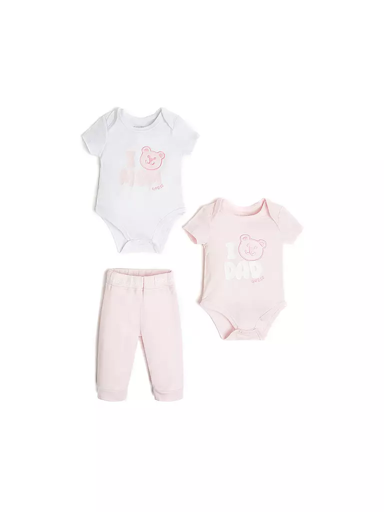 GUESS | Baby Set Bodys und Hose 3 teilig | rosa