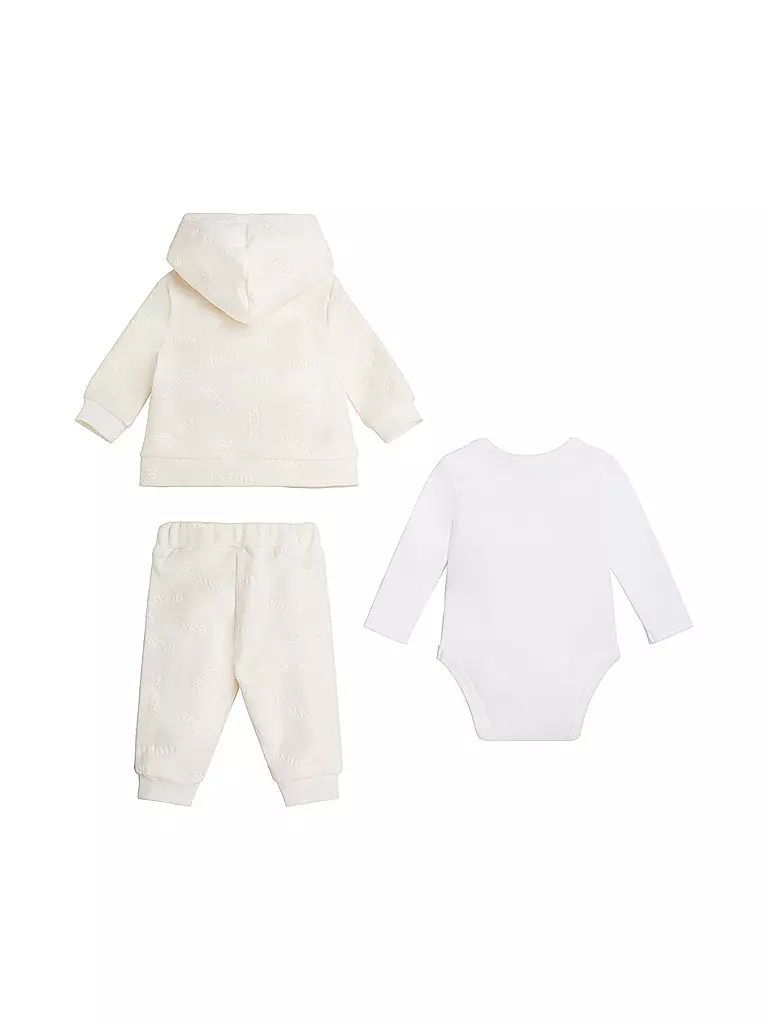 GUESS | Baby Set Sweatjacke, Body und Jogginghose 3 teilig | creme