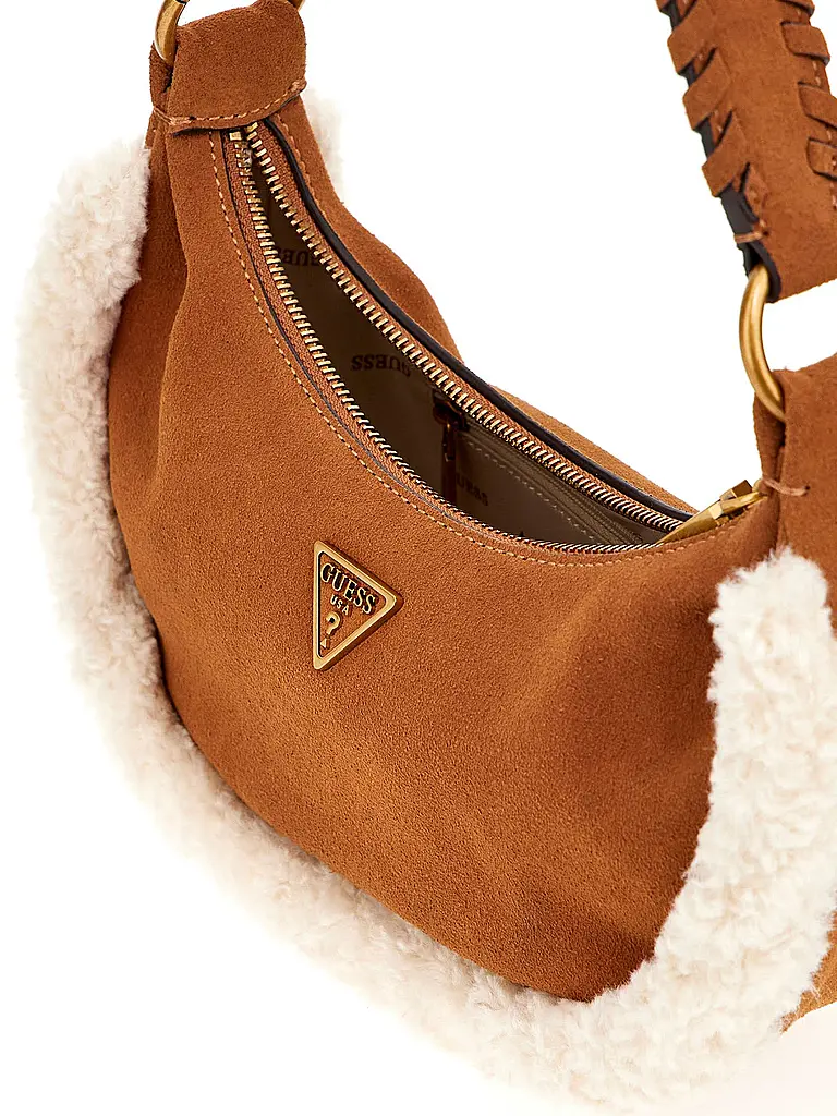 GUESS | Ledertasche - Mini Bag AMITA | Camel