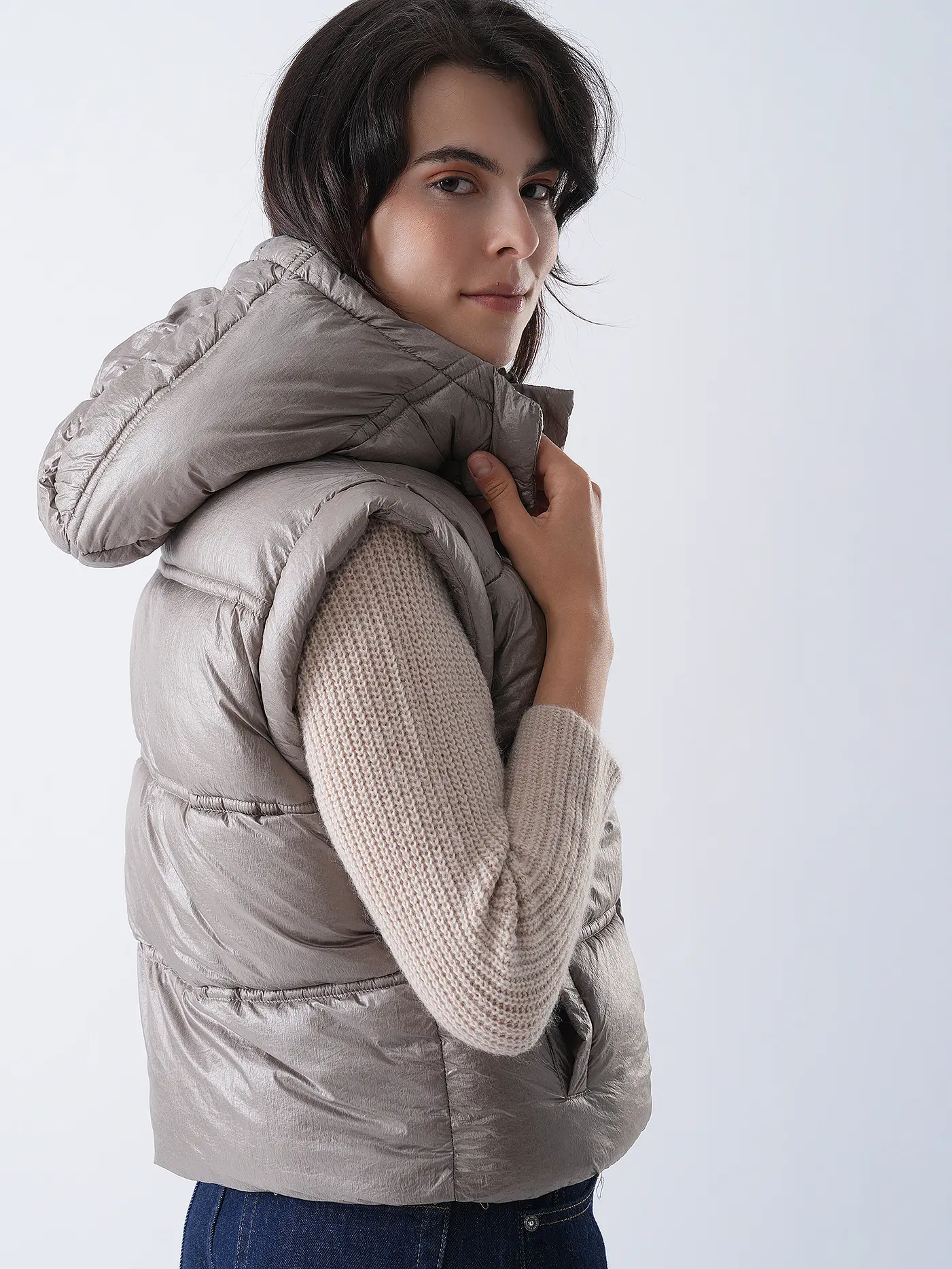 GUESS | Steppgilet  | hellbraun