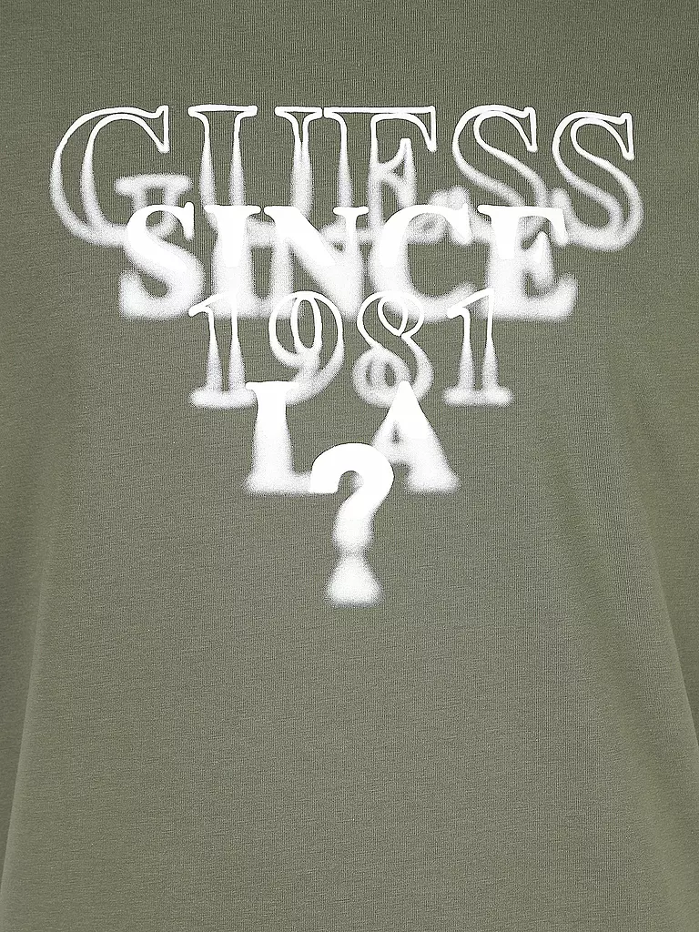 GUESS | T Shirt Blurry Slim Fit  | olive