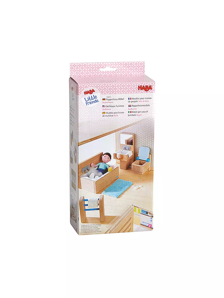 HABA | Little Friends – Puppenhaus-Möbel Badezimmer | keine Farbe