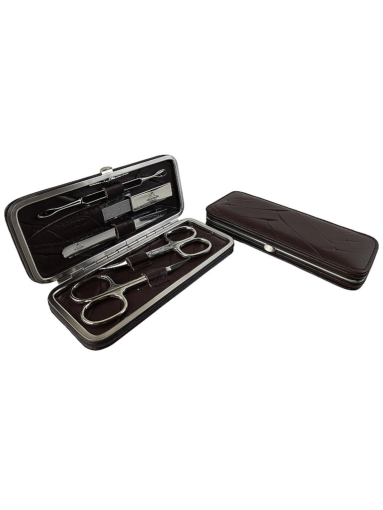 HAMMANN Set de manicura de cuero (marrón, 5 piezas)