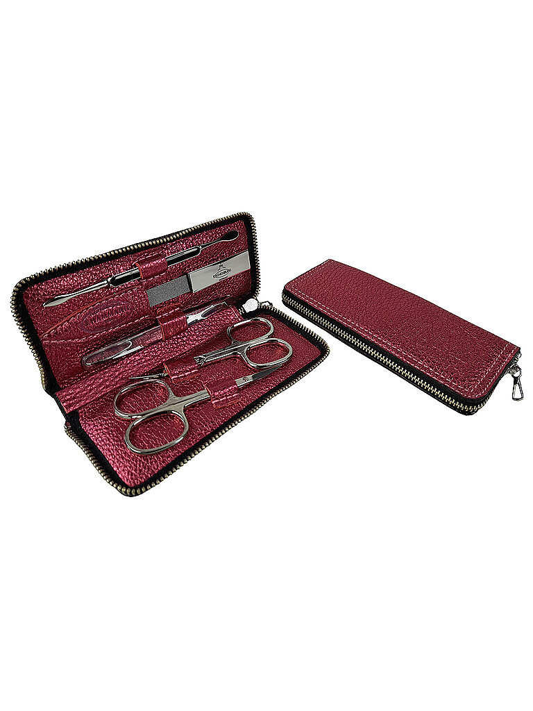 HAMMANN Set de manicura de cuero (rosa, 5 piezas)