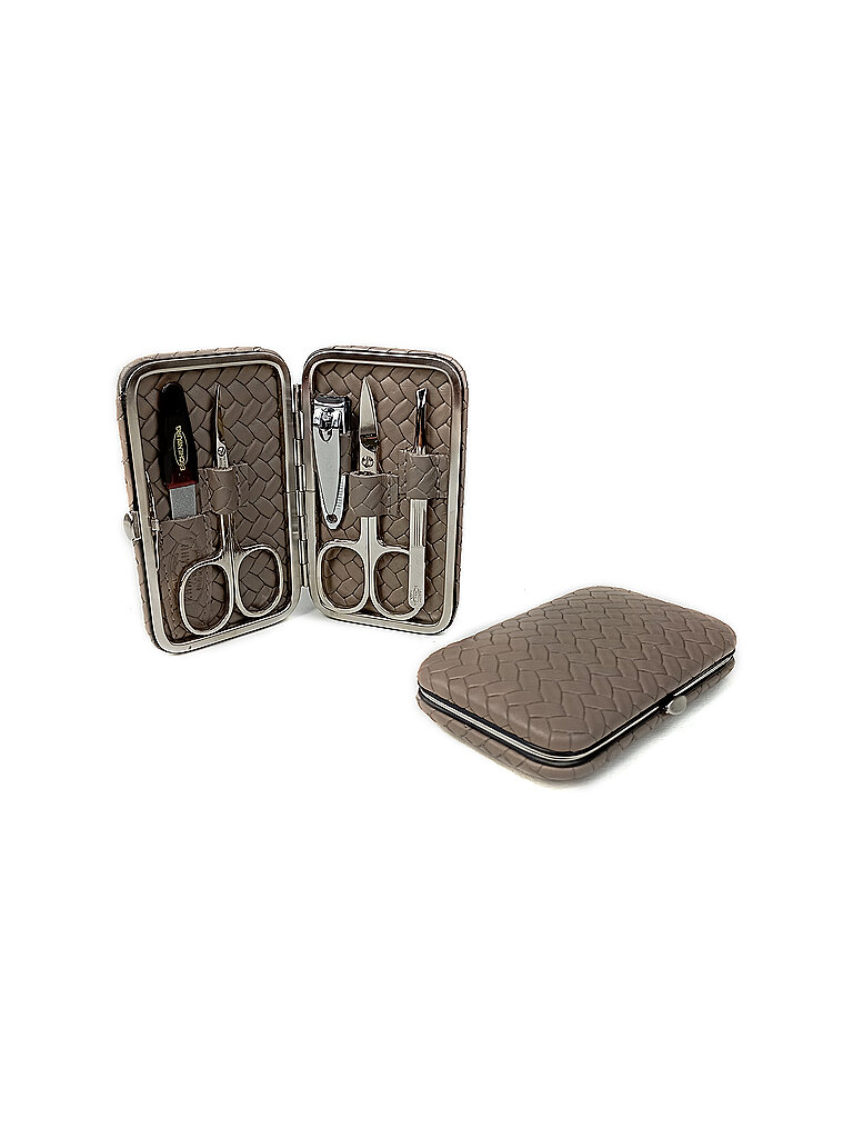 HAMMANN Set de manicura de cuero (Taupe/ 5 piezas)
