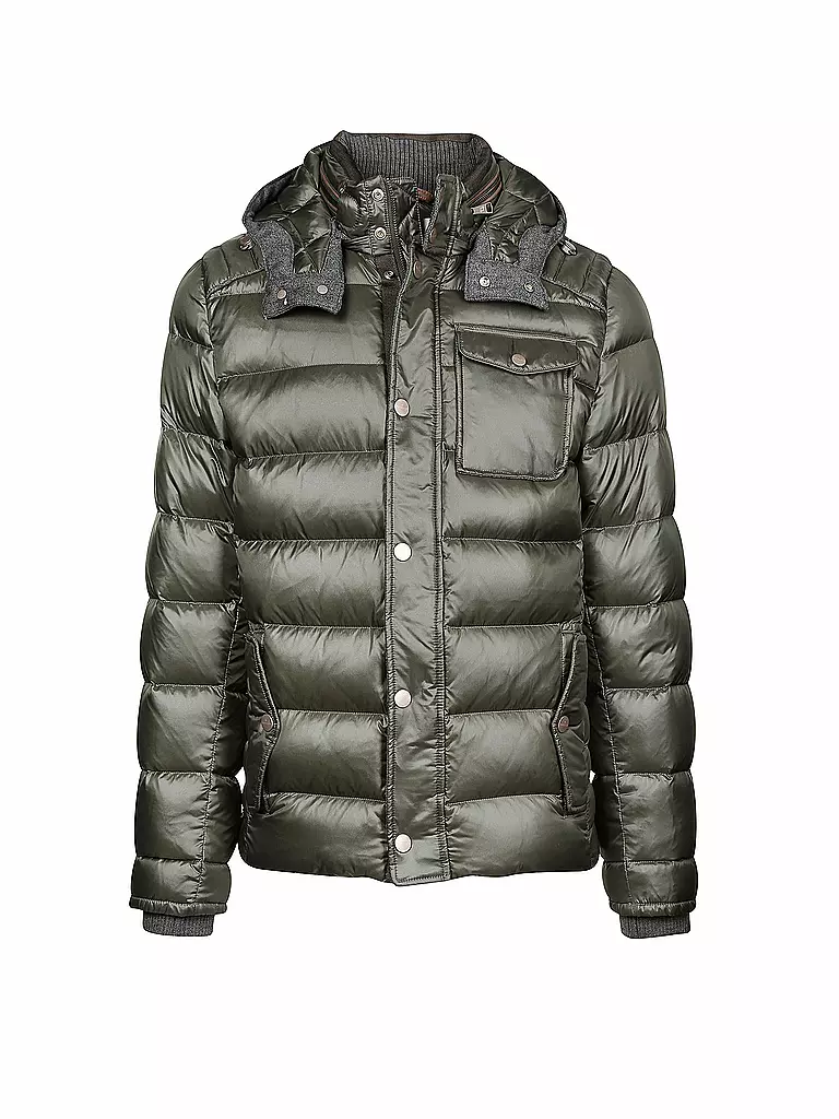 HANDSTICH | Daunenjacke "James" | olive