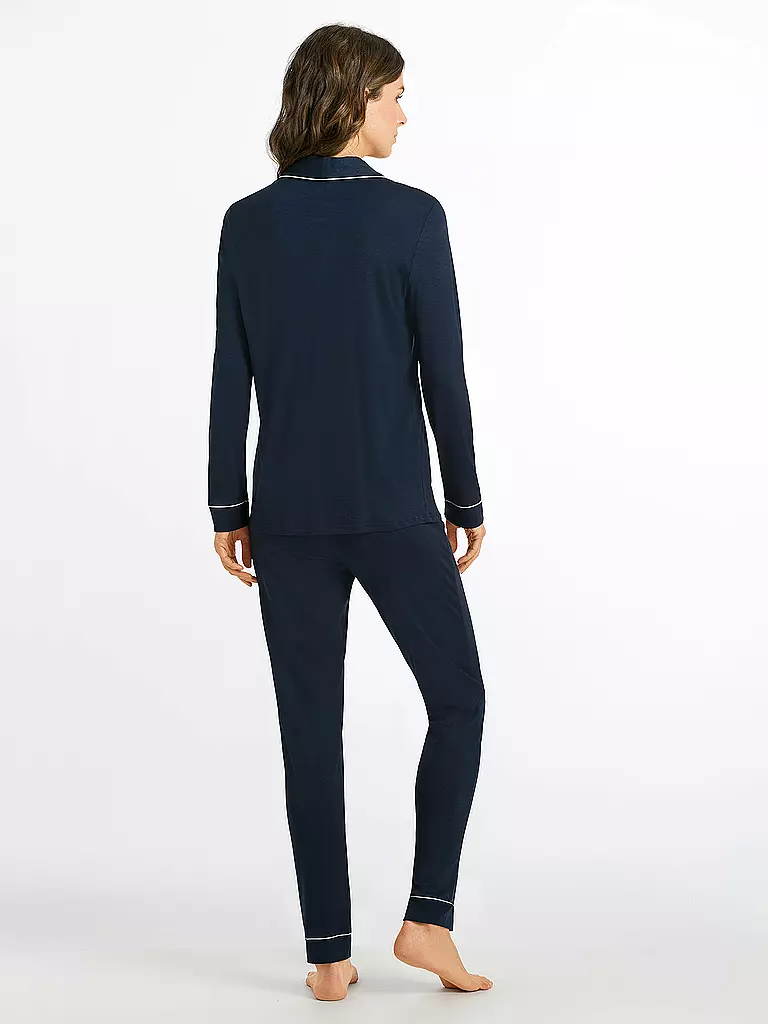 HANRO | Pyjama Natural Comfort | blau