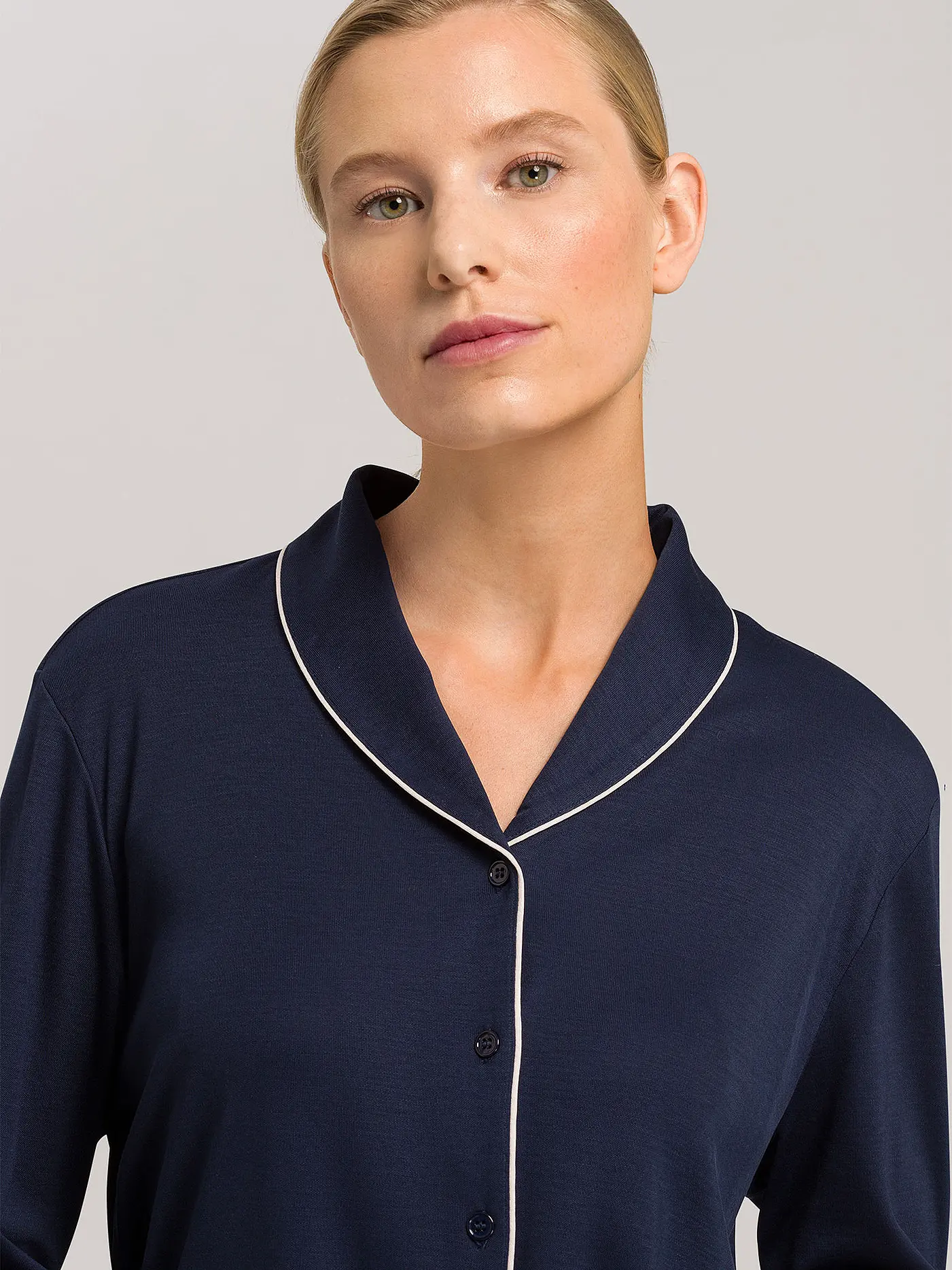 HANRO | Pyjama Natural Comfort | blau